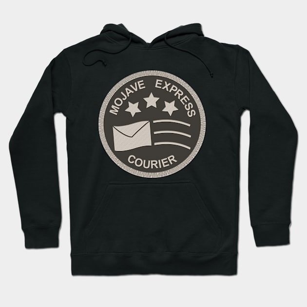 Mojave Express Courier "Patch" (White on Black) Hoodie by RoslynnSommers